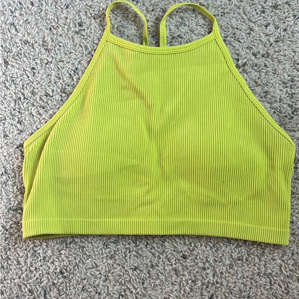 JoyLab Lime Green Ribbed Crop Top